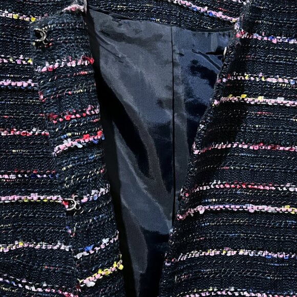 Talbots Navy Multi-Color Rainbow Confetti Tweed Blazer - Picture 12 of 14